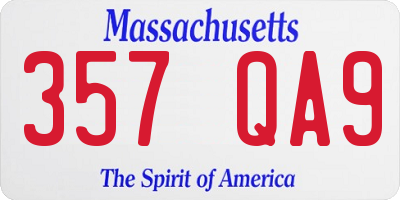 MA license plate 357QA9