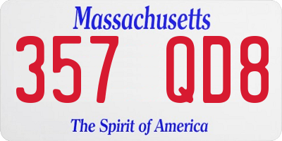 MA license plate 357QD8