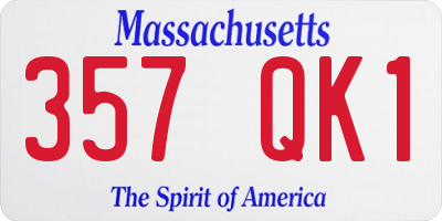 MA license plate 357QK1