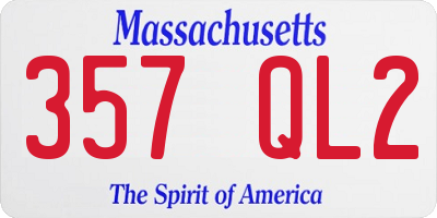 MA license plate 357QL2