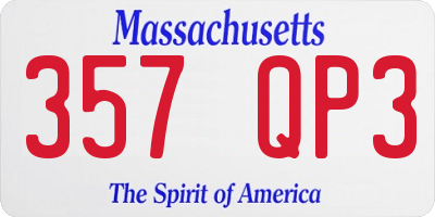 MA license plate 357QP3