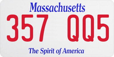 MA license plate 357QQ5
