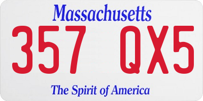 MA license plate 357QX5