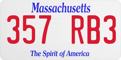 MA license plate 357RB3