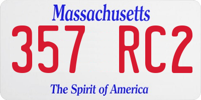 MA license plate 357RC2