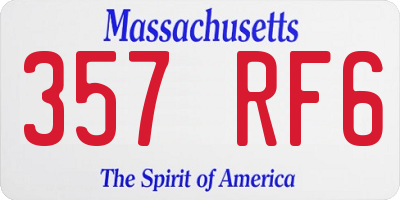 MA license plate 357RF6