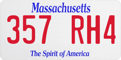 MA license plate 357RH4
