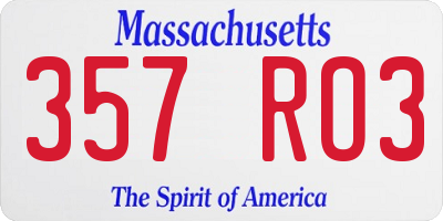 MA license plate 357RO3