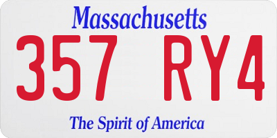 MA license plate 357RY4