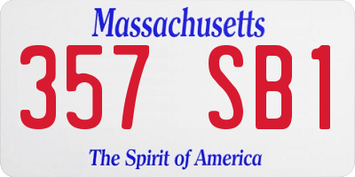 MA license plate 357SB1