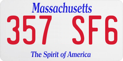 MA license plate 357SF6