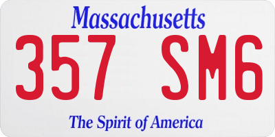 MA license plate 357SM6