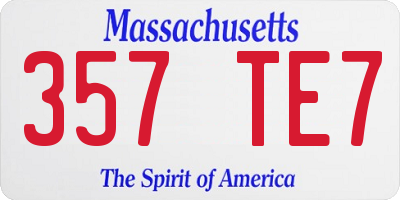 MA license plate 357TE7