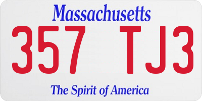 MA license plate 357TJ3