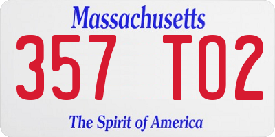 MA license plate 357TO2