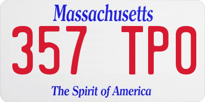 MA license plate 357TP0