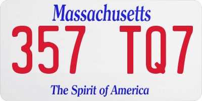 MA license plate 357TQ7