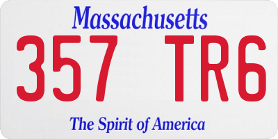 MA license plate 357TR6