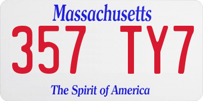MA license plate 357TY7