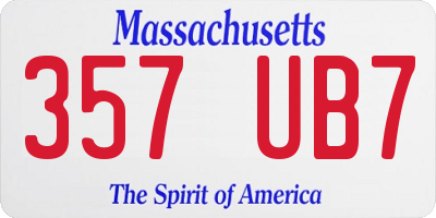 MA license plate 357UB7