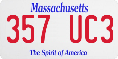 MA license plate 357UC3
