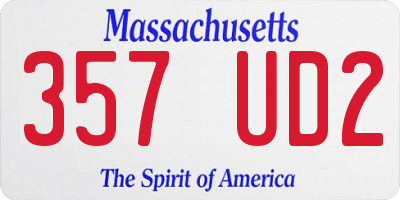 MA license plate 357UD2