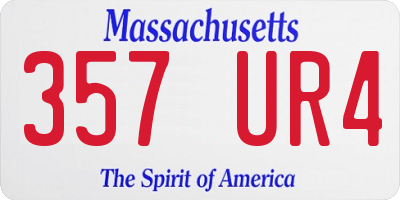 MA license plate 357UR4