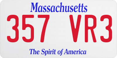 MA license plate 357VR3