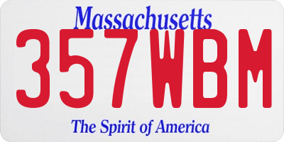 MA license plate 357WBM