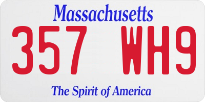 MA license plate 357WH9