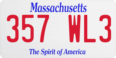 MA license plate 357WL3