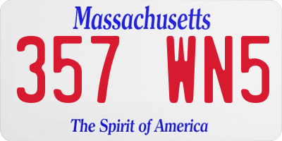 MA license plate 357WN5