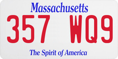 MA license plate 357WQ9