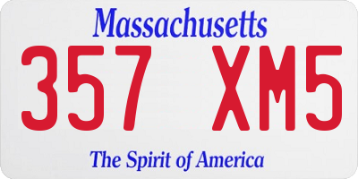 MA license plate 357XM5