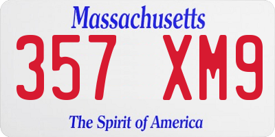 MA license plate 357XM9