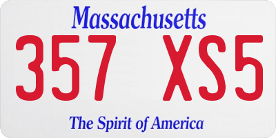 MA license plate 357XS5