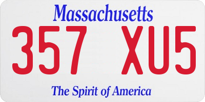 MA license plate 357XU5