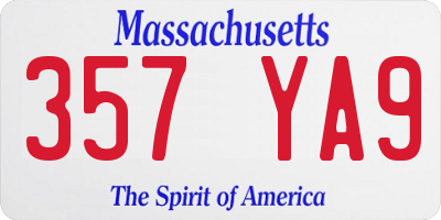 MA license plate 357YA9