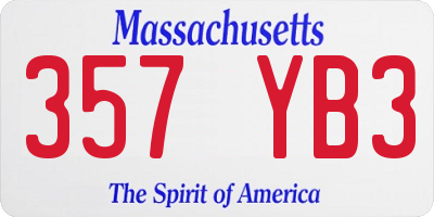 MA license plate 357YB3
