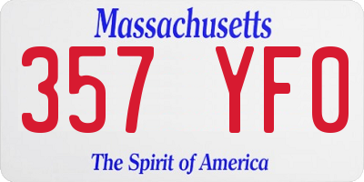 MA license plate 357YF0