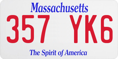 MA license plate 357YK6