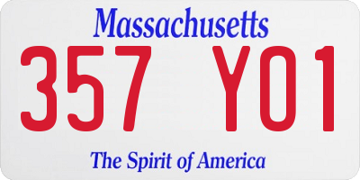 MA license plate 357YO1