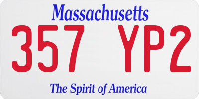 MA license plate 357YP2