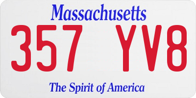 MA license plate 357YV8