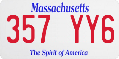 MA license plate 357YY6
