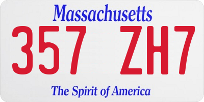 MA license plate 357ZH7