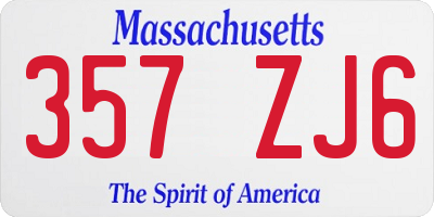 MA license plate 357ZJ6