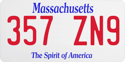 MA license plate 357ZN9