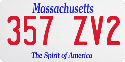 MA license plate 357ZV2