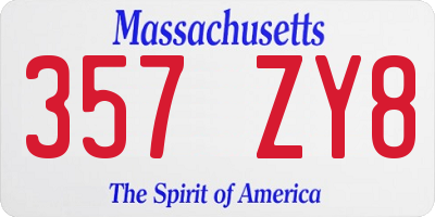 MA license plate 357ZY8